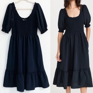 Hill House Louisa Nap Dress Midi Black Sz L